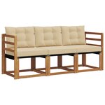 vidaXL Ensemble de canapés d'extérieur 3 pc Naturel et Beige