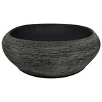 vidaXL Vasque à poser gris et noir ovale 59x40x14 cm céramique