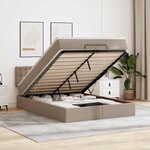 vidaXL Lit ottoman avec matelas & LED Cappuccino 140x190cm similicuir