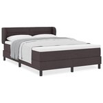 vidaXL Lit boxspring avec matelas Marron foncé 140 x 190 cm tissu