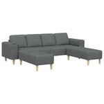 Ensemble de Canapés 3 Pièces Gris foncé tissu