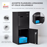 Boîte à colis Large Noir 2 portes Acier galvanisé SMART PARCEL BOX™