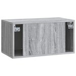 vidaXL Meuble TV mural Sonoma gris 59 5 x 31 x 30 cm Bois d'ingénierie