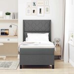 vidaXL Lit ressorts avec matelas gris foncé 100x200 cm en tissu