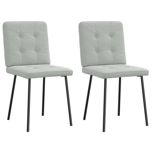 vidaXL Chaises à manger lot de 2 Gris clair Velours