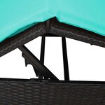 vidaXL Transat double Réglable Turquoise 205 x 129 x 200 cm polyrotin