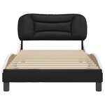 vidaXL Cadre de lit sans matelas Hvar noir et blanc 100x200 cm similicuir