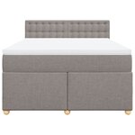 vidaXL Sommier à lattes de lit avec matelas Taupe 140x200 cm Tissu