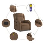 vidaXL Fauteuil de massage inclinable Marron Tissu