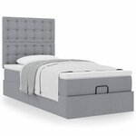 vidaXL Cadre de lit ottoman avec matelas gris clair 80x200 cm tissu