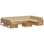 vidaXL Ensemble de canapés d'extérieur 10 pc Naturel et Beige