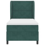 vidaXL Lit à ressorts avec matelas Vert foncé 90 x 200 cm Velours
