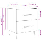 vidaXL Table de chevet noir 40x35x47 5 cm bois d’ingénierie