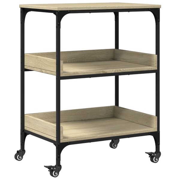 vidaXL Chariot de cuisine chêne sonoma 60x41x80 5 cm bois d'ingénierie