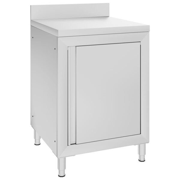 vidaXL Table de travail commerciale avec armoire 60x60x96 cm Inox