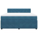 vidaXL Sommier à lattes de lit et matelas bleu 180x200 cm velours