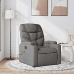 vidaXL Fauteuil de massage inclinable Gris foncé Tissu