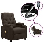vidaXL Fauteuil électrique de massage Marron foncé Tissu