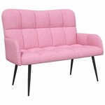 vidaXL Sofa 2 places Rose 115 x 61 x 87 cm Tissu