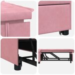 vidaXL Canapé-lit Rose 67 x 194 x 38 cm Velours