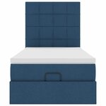 vidaXL Lit ottoman avec matelas et LED Bleu 100x200 cm Tissu