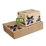 Pack and Move - Lot de 15 Cartons Déménagement X Strong - 60 x 40 x 40 cm - Charge 40 kg - Extrême Résistance - Grande Capacité