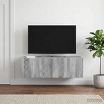 vidaXL Meuble TV mural 98 x 41 x 30 cm Sonoma gris Bois d'ingénierie