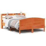 vidaXL Cadre de lit sans matelas cire marron 160x200cm bois pin massif