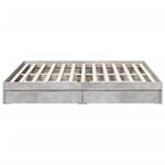 vidaXL Cadre de lit et tiroirs gris béton 200x200 cm bois d'ingénierie