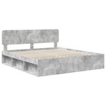 vidaXL Cadre de lit avec tête de lit Béton 180 x 200 cm Pin massif