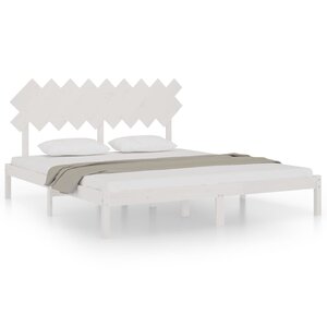 vidaXL Cadre de lit sans matelas blanc 180x200 cm bois massif