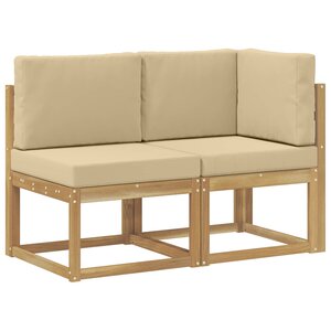vidaXL Canapé d’extérieur milieu et coin avec coussin 2 Pièce Blanc