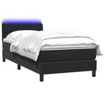 vidaXL Sommier à lattes de lit avec matelas et LED noir 80x220 cm velours