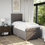 vidaXL Sommier à lattes de lit avec matelas Taupe 90x200 cm Tissu
