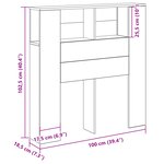 Tête de lit Cabinet Chêne Noir 100x19x104 5 cm Fabriqué en Bois d'Ingénierie