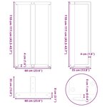 vidaXL Pieds de table de bar en T  2 pièces  anthracite  60 x 35 x (110-111) cm  acier