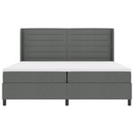Lit box spring vidaXL avec matelas gris foncé 200x200 cm en tissu