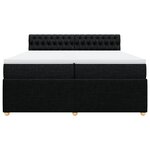 vidaXL Sommier à lattes de lit avec matelas Noir 200x200 cm Tissu