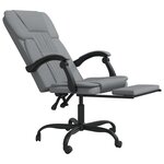 Chaise fauteuil siège pivotante de inclinable de bureau informatique étude clair tissu gris 02_0024237