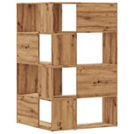 vidaXL Bibliothèque d'angle 4 niveaux chêne artisanal bois ingénierie