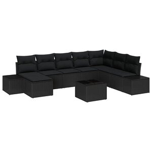vidaXL Ensemble de canapé de jardin 9 Pièces 319 x 209 x 85 cm Poly rotin