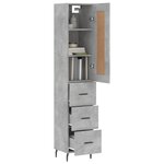 vidaXL Buffet haut Gris béton 34 5x34x180 cm Bois d'ingénierie