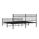 vidaXL Cadre de lit métal sans matelas avec pied de lit noir 183x213cm