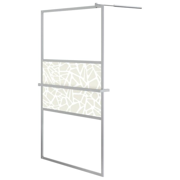 vidaXL Paroi de douche et étagère Chrome 115x195cm Verre ESG&Aluminium