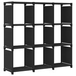 vidaXL Étagère d'affichage 9 cubes Noir 103x30x107 5 cm Tissu