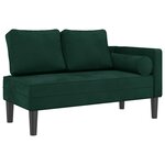 vidaXL Chaise longue avec coussins vert foncé velours