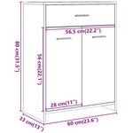 vidaXL Armoire de salle de bain Gris béton 60x33x80 cm Aggloméré