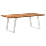 vidaXL Table à manger marron clair bois de chêne massif rectangulaire