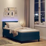 vidaXL Lit à ressorts avec matelas avec LED Bleu 90 x 200 cm tissu