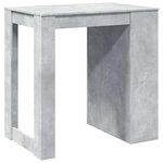 vidaXL Table de bar gris béton 102x70x103 5 cm bois d'ingénierie
